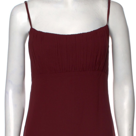 NWT Reformation Arie Midi dress plum burgundy red color with ruched square neck - Picture 6 of 9